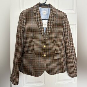 J. Crew Wool Blend Schoolboy Blazer NWT Size 4 Academia Preppy